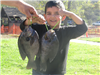 5 year old Nate Gushwa with a pair of Bluegills weighing in at 1 Pound 6 Ounces and 1 Pound 8 Ounces on nightcra