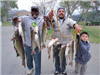 JD Seals, Juan Gil and son Julian of Escondido, Stringer of 10 Catfish and 3 Trout caught on Cut Mac