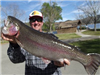 Jed Dickerson of Carlsbad, 9.6 Pounds Trout caught on Crappie Jig from South Side of Shoreline
