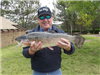 Stan Gold of Oceanside, 9 Pounds 1 Ounce Trout caught on Rainbow Powerbait and White Powerworm Combo from Buoy Line