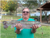 Steve Monreal of Vista, 8 Pounds 6 Ounces Trout caught on Orange Power Worm-Lime Green Powerbait Combo from Trout Cove