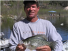 Rick Hatch of Escondido, 1.90 pound Crappie caught 3-11-12 on a Crappie jig at Crappie Rock
