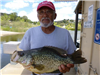 Rudy Renteria of San Marcos, 2.40 pound crappie caught 4-11-14 using a pink and white crappie jig on