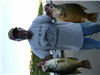 Wendell Jackson of Escondido, a pair of 1.60 pound crappie caught 8-13-19 using live golden shiners 