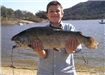 12-year-old Bryan Sherburne of Escondido, 8.50 pound Trout caught 1-23-06 on Green Powerbait at Boat