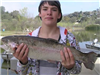 Corey Brinneman of Alpine, 6.90 pound Trout caught 3-23-13 using garlic chartruese powerbait on Seni