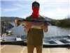 Diego Reyes of Menifee, 7.20 pound trout caught 3-24-21 usin a hookup bait in Boat Dock Cove.