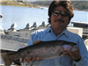 Fausto Barron of Escondido, 5.05 pound Trout caught 3-10-12 on nightcrawler on Senior Shoreline