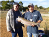Gene Shultz of Anahiem, 8.15  pound trout caught using a nightcrawler in Boat Dock Cove