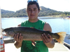 Jose Camacho of Escondido, 7.50 pound Trout caught 12-20-12 on a Kastmaster in Boat Dock Cove.