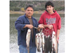 Raul Prieto and Jr., Stringer of 10 Trout (22.75 pound) caught 12-20-09 on Green Powerbait in Willow