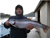 Rene Aguayo of Escondido, 9.10 pound trout caught 12-19-14 using powerbait on the South Shore.