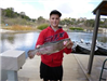 Tanner King of Santee, 5.00 pound trout caught 2-1-14 using wormgulp on Senior Shoreline