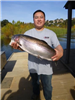 Tim Xiang of San Marcos, 11.35 pound trout caught 12-10-16 using green powerbait in Boat Dock Cove.