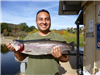 Wilber Roches of Riverside, 6.10 pound trout caught 12-13-16 using a pink minnow on Senior Shoreline
