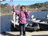 (6yo) Isabelle Perrington of Oceanside, 2.10 pound Trout caught 2-24-13 using a nightcrawler on Seni