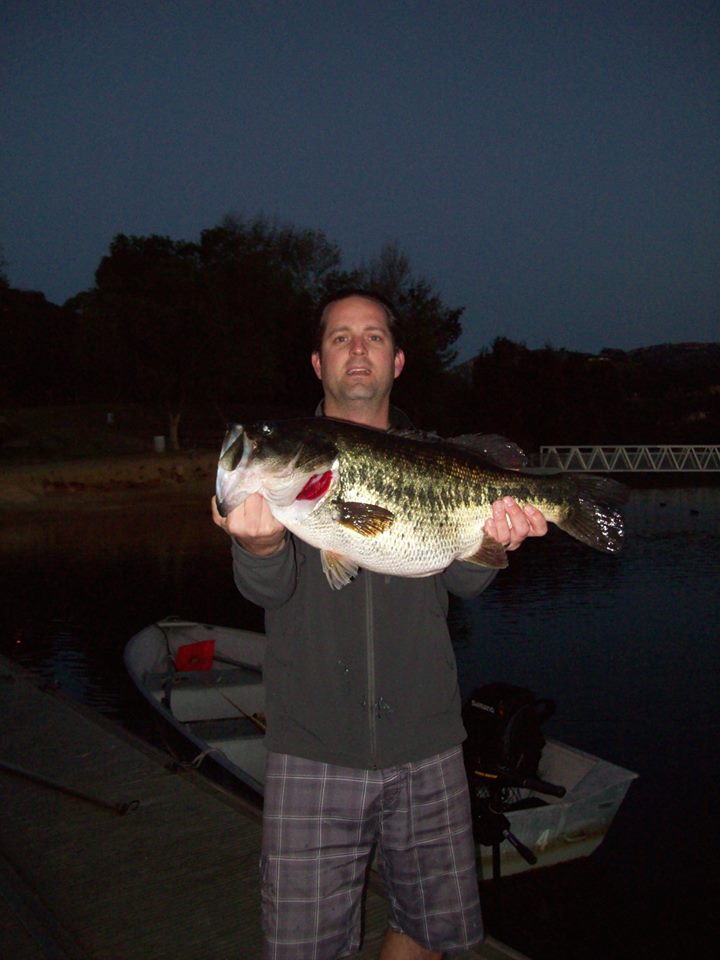 Brock Means of San Diego with a 13 pound Bass on a jig near Boatdock Cove caught and released on 3-2