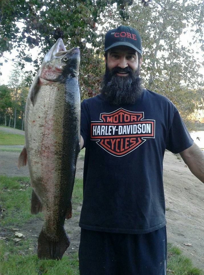 Steve Capps of Escondido with new Lake record (12-3-16 to 1-15-17) for trout and derby grand prize winner. 16.41 pounds on green power bait.