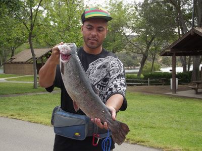 Ari Lopez of Vista, 7 Pounds 8 Ounces Trout caught on a Jig from Boat Dock Cove area