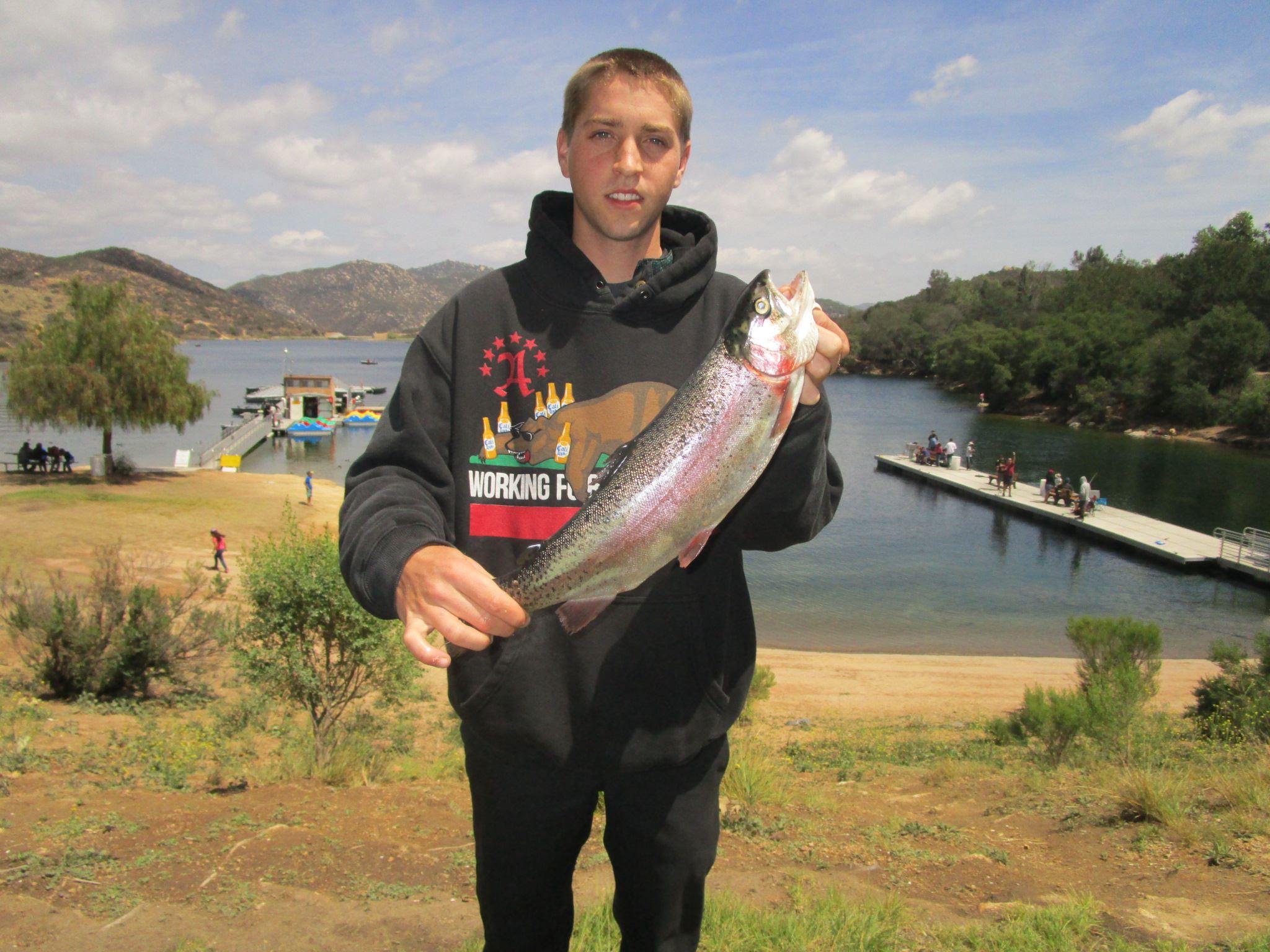 Blake Toth of Escondido (3.17 Pounds Rainbow trout) Hidden Valley Kiwanis derby winner. 1st place adult division on 4-26-15