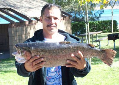 Curt Cardenas of Rancho Bernardo, 11 Pounds 6 Ounces Rainbow Trout caught on Nightcrawler in Whisker Bay
