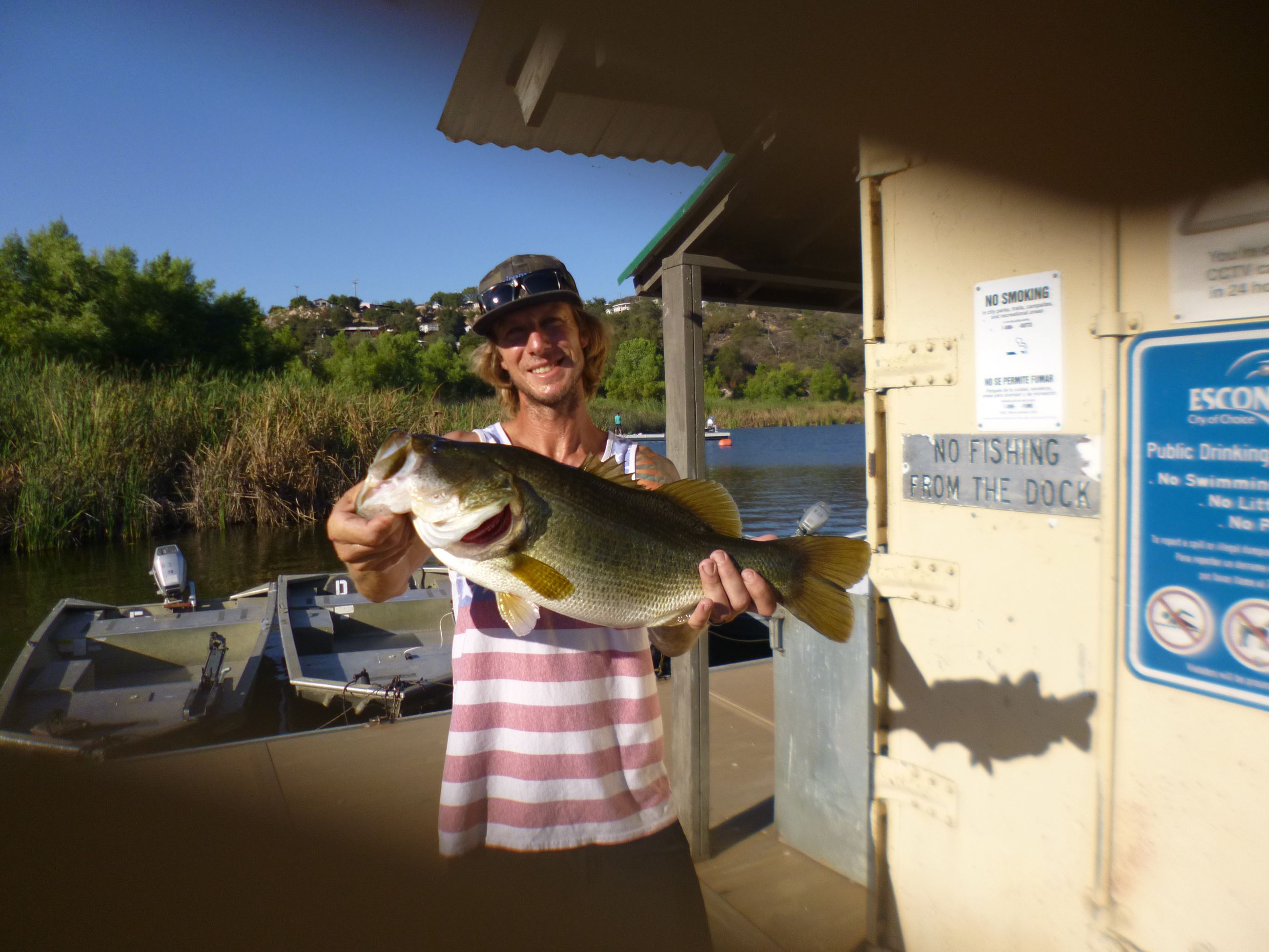 Ryan Boevree of Valley Center, 6.50 pound bass caught 8-27-21 using a 5 senko worm (gr. pumpkin) in 