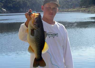 Ryan Krawczyk of San Marcos, 6.90 pound Bass caught and released 12-11-10 on Swimbait off Bass Point