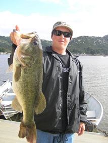 Ryan Krawczyk of San Marcos, 8.25 pound Bass caught and released 4-3-11 on Plastic Worm at Bass Poin