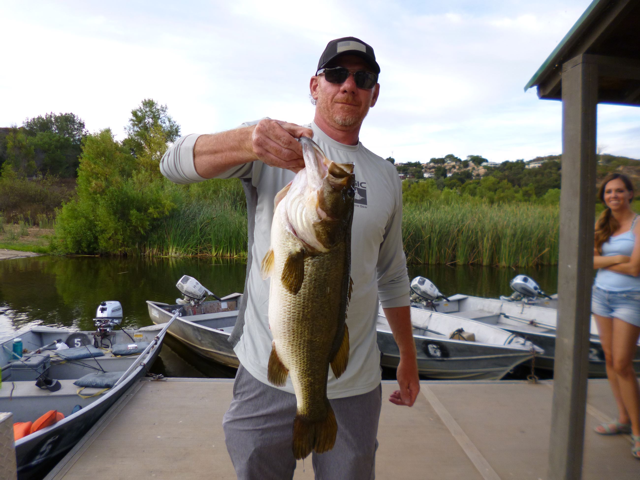 Sam Jones of Carlsbad, 8.00 pound bass caught and released 9-15-19 using a frog in Willow Cove.
