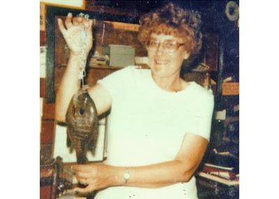 Donna Bartels of Woodland Hills, 1.25 pound Bluegill (Lake Record) caught 5-22-83 on Mealworm