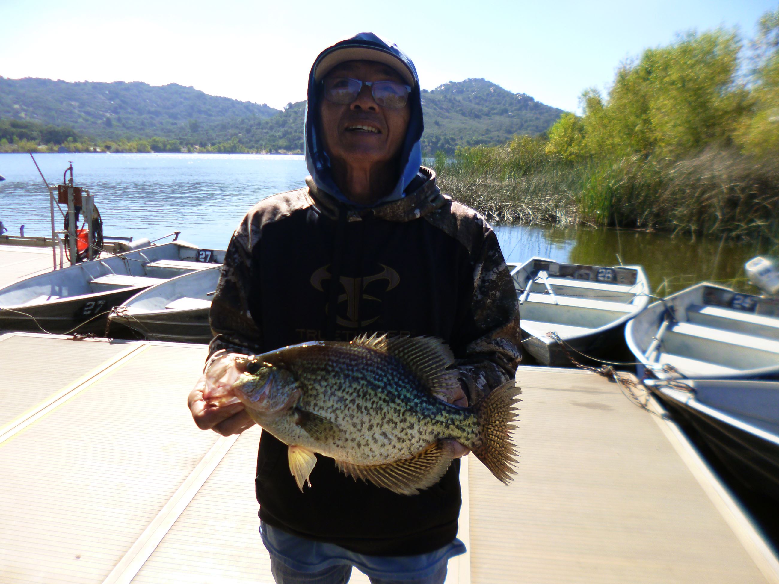 Tien Vu of San Diego, 1.80 pound crappie caught 10-22-23 using a crappie jig at Bass Point