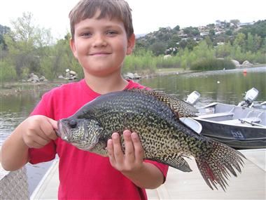 (9yo) Kaden Woods of Oceanside, 2.05 pound Crappie caught 4-5-13 using a live golden shiner at Crapp