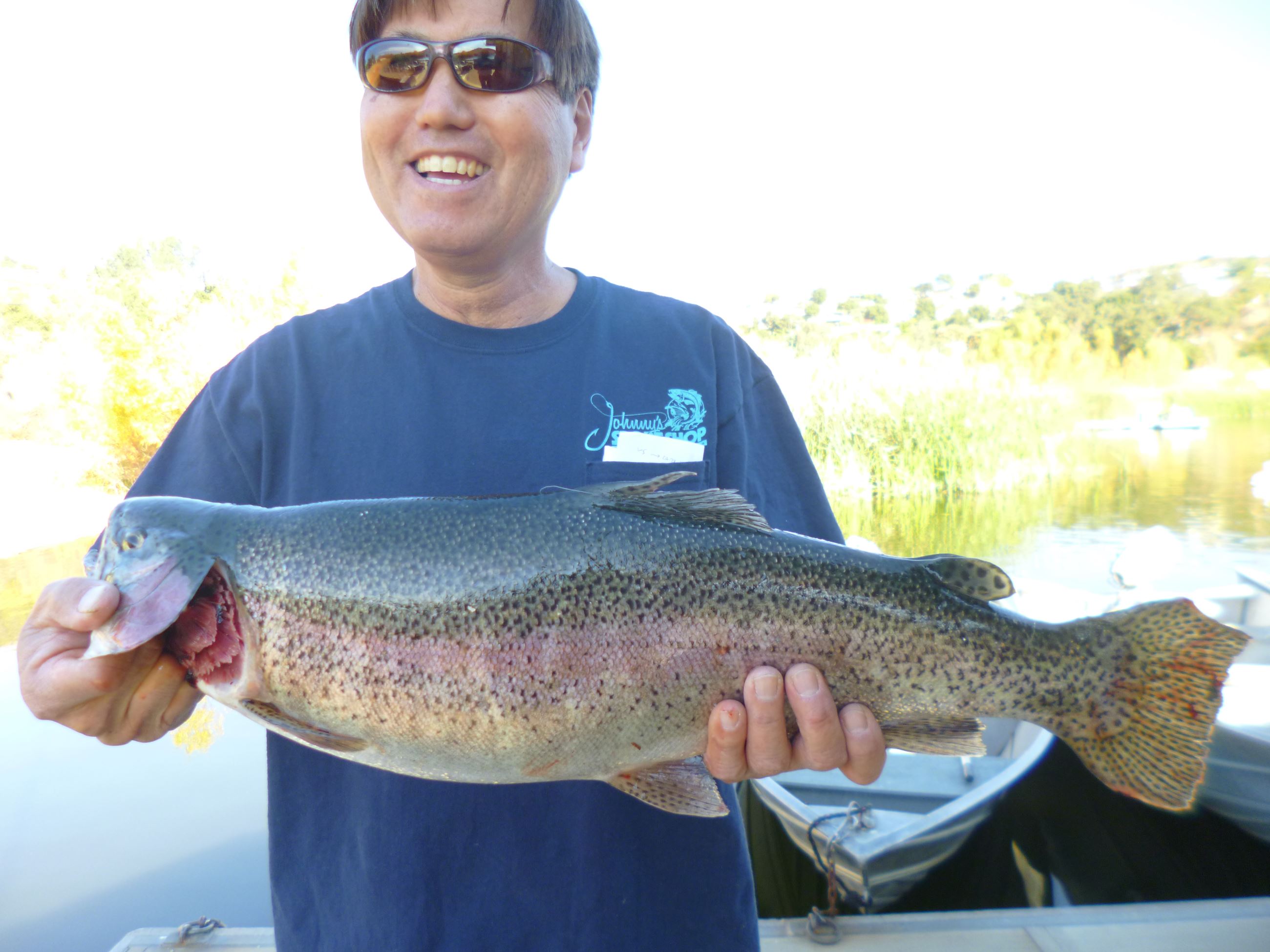 Dave Kiyan of Placentia, Ca., 6.10 pound trout caught 12-14-17 using powerbait at the East Buoys.