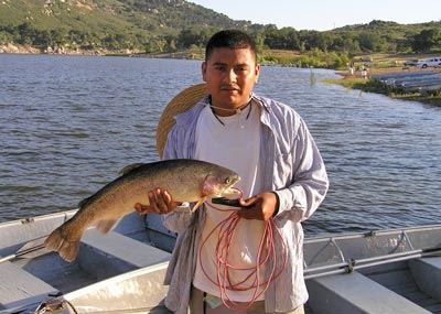 David Lopez of Escondido, 7.60 pound Trout caught 5-30-10 on Orange Powerbait west of Senior Shoreli