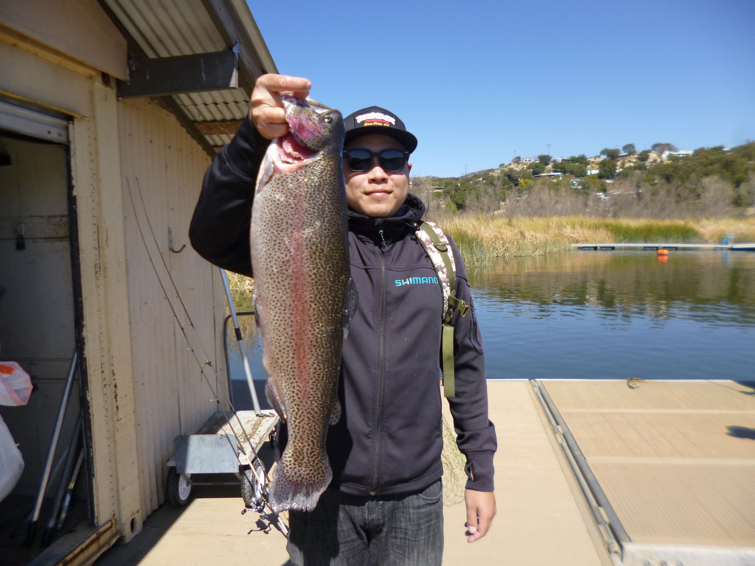 David Sisombath of Escondido, 9.10 pound trout caught 3-6-21 using powerbait at the east end of the 